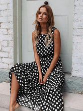 Printed Polka Dot Round-Neck Dress