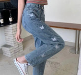 Sweet Butterfly Embroidered Jeans