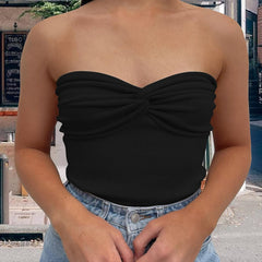 Knitted Bottoming knot Tube Top