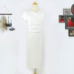 Ruffle Sleeves Pleated Fitted Pencil Dress