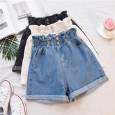 Shorts mit hoher elastischer Taille