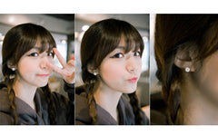 Silberne Knopfohrringe