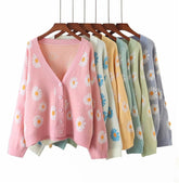 Daisy-Cardigan mit V-Ausschnitt