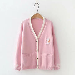 Cute Bunny V-Neck Cardigan