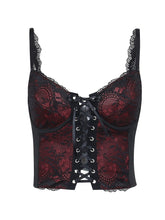 Sultry Lace Overlay Tie Crop Top