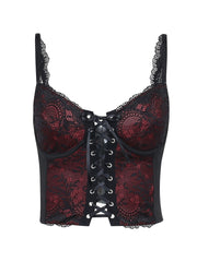 Haut court à nouer avec superposition de dentelle sensuelle