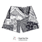 Shorts mit Paperbag-Taille und durchgehendem Print