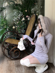 Winter Darling Hooded Dress