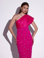 Off-ShoulderDiamond Bandage Evening Dress