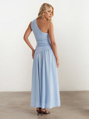Solid Color Slim Sleeveless One-Piece Dress