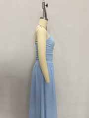 Solid Color Slim Sleeveless One-Piece Dress