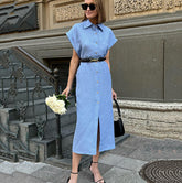 Tie Up A Cotton And Linen Shirt Dress