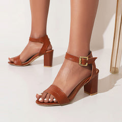 Buckle Up Stacked Heels