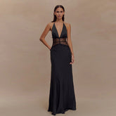 Halter Neck High Waist Backless Midi Dress