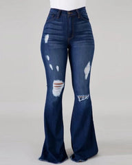 Jeans mit ausgestelltem Bein und hoher Taille