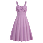Camisole-Kleid mit Knotenträgern, gerüschter Brustpartie