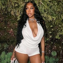 Halter Neck Backless Two-Piece Suit