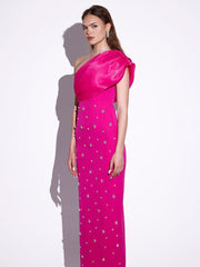 Off-ShoulderDiamond Bandage Evening Dress