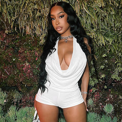 Halter Neck Backless Two-Piece Suit