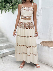 Printed tassel top and skirt two-piece set