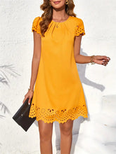 Burnt Flower A-Line Short Solid Color Dress