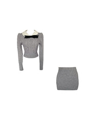 Knitted Two-Piece Kawaii Set