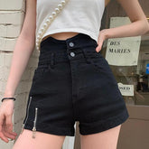 High Waist Zipper Shorts