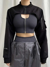 Cyberpunk-Superkurze Reißverschlussjacke