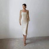 Simple Embroidered Patchwork Dress