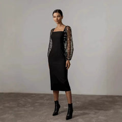 Simple Embroidered Patchwork Dress