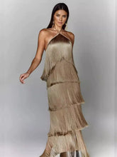 Halter Neck Tassel Backless Dress