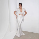 Polka Dot Skirt And Short-Sleeved Top Set