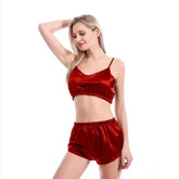 2PCS Women's Lace Trim Underwear Lingerie Straps Bralette and Panty Set