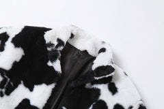 Faux Fur Cow Print Jacket
