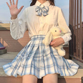 Pleated Plaid School Style Skirt