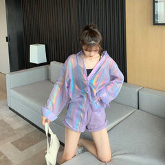 Sheer Rainbow Blouse