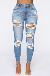 A Real Life Dream High Rise Jeans - Medium Blue Wash