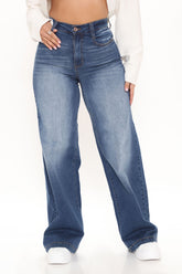 Abbot Kinney Wide Leg Skater Jeans - Dark Wash