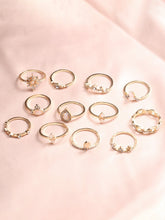 12pcs Star Crown Water Drop Ring Set Sai Feel
