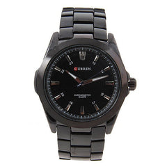 Black Stainless Steel Waterproof Watch (Black 5.2cm Dial)