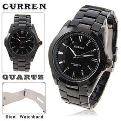 Black Stainless Steel Waterproof Watch (Black 5.2cm Dial)