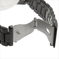 Watch with Black Steel Band (Black 4.7cm Dial)