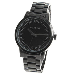 Watch with Black Steel Band (Black 4.7cm Dial)