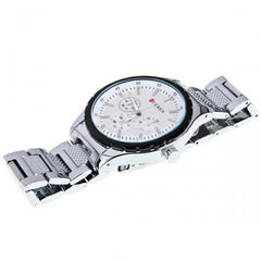 Chronograph with Stainless Steel Band (White 4.7cm Dial)