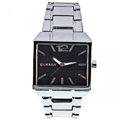 Stainless Watch with Stainless Steel Band (Black 4cm Dial)