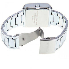 Stainless Watch with Stainless Steel Band (Black 4cm Dial)