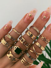 13pcs Golden Letter Ring Set Sai Feel