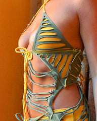 Haut à rayures avec lacets