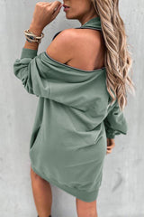 Kapuzenkleid mit Reißverschluss und Schlitz