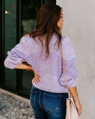 Alana Zweifarbiger Strickpullover - Flieder - FINAL SALE